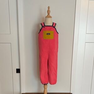 4T Patagonia Kids Pink Fleece Overalls